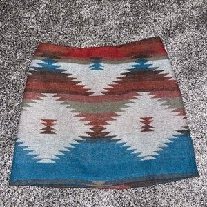 American Eagle Aztec Wool Blend Mini Skirt